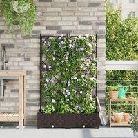 Berkfield Home Garden Planter with Trellis 2 pcs Brown 80x40x125.5 cm