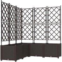 Berkfield Home Garden Planter with Trellis 5 pcs Brown 120x120x143 cm | Size: 120 x 120 x 143 cm