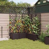 Berkfield Home Modern Garden Planter with Trellis 5 pcs Brown 120x120x143 cm | Size: 120 x 120 x 143 cm