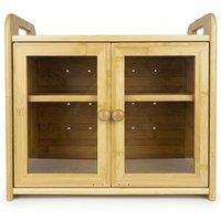 Toque Bread Box, 20L 2-Tier Bamboo Bread Bin Storage, Acrylic Door, Natural