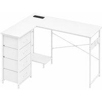 Levede Reversible L-shaped Corner Desk 4 Drawers for Office or Gaming in White
