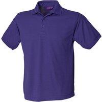 Henbury Men's Short Sleeved 65 35 Pique Polo Shirt in Purple | Size: Small