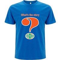 Oasis Music Men's Whats The Story Question Mark T-Shirt in Blue | Size: Medium