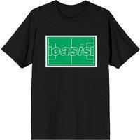 Oasis Music Men's Maine Road Football Pitch T-Shirt in Black | Size: Medium