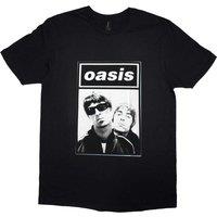Oasis Music Men's Noel & Liam Photograph T-Shirt in Black | Size: XL