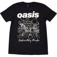 Oasis Music Men's Definitely Maybe Line Drawing T-Shirt in Black | Size: 2XL
