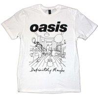 Oasis Music Men's Definitely Maybe Line Drawing T-Shirt in White | Size: Large