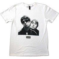 Oasis Music Men's Noel & Liam Photograph Square T-Shirt in White | Size: XL