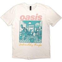 Oasis Music Men's Definitely Maybe Illustration T-Shirt in White | Size: Medium