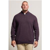 BadRhino Men's Milano Quarter Zip Jumper in Purple | Size: XL