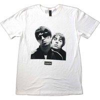 Oasis Music Men's Noel & Liam Photograph Square T-Shirt in White | Size: Small