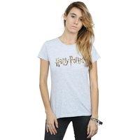Harry Potter Women's Full Colour Logo Cotton T-Shirt in Grey | Size: Large