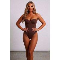 STYLEWISE Women's Strapless Padded Underwired Bodysuit in Brown | Size: 10