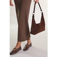 Shnoo Women's Faux Leather Slouch Bag in Dark Brown
