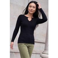 Roman Women's Chain Neck Jumper in Black | Size: 10