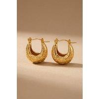 IKRUSH Women's Tova Gold Tone Textured Crescent Hoop