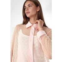 MSN Collection Women's Maxi Polka Dot Chiffon Beach Cover-Up in Pink | Size: Large