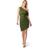 Adrianna by Adrianna Papell Women's Fully Beaded Mini Dress in Green | Size: 8