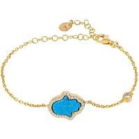 Latelita Women's Hamsa Opalite Turquoise Blue Bracelet Gold