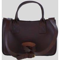 Ashwood Leather Women's Leather Small Structured Tote Bag with Detachable Strap & Pouch in Dark Brown