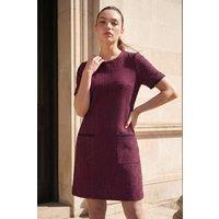 Roman Women's Petite Textured Dress in Wine | Size: 16