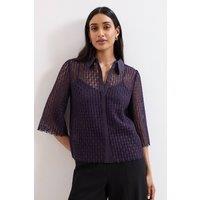 Phase Eight Women's Romilly Geo Lace Shirt in Aubergine | Size: 10