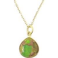 Harfi Women's 18ct Gold Vermeil Plated Peridot August Birthstone Crystal Necklace | Size: 18 inches