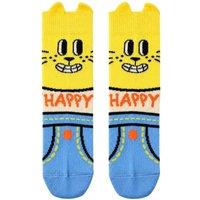 Happy Socks 1-Pack Yellow Cat Logo | Size: Infant 5-6