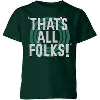Looney Tunes That's All Folks - Forest Kids T-Shirt - Green | Size: YL