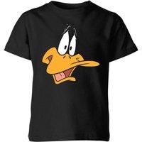 Looney Tunes Daffy Duck Face Kids T-Shirt - Black | Size: YM