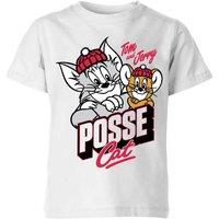 Tom & Jerry Posse Cat Kids T-Shirt - White | Size: YXS
