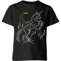 Harry Potter Unicorn Kids T-Shirt - Black | Size: YS