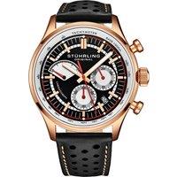 STHRLING Original Men's Monaco Quartz 42mm Chronograph Watch with Leather Band in Rose Gold