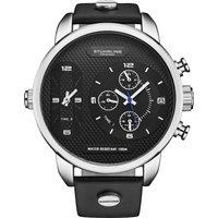 STHRLING Original Men's Global GMT Japanese Quartz 52mm Watch in Silver