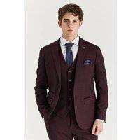 Infinity Leather Men's Suit Blazer Prince Of Wales Formal Blazer in Red | Size: 44R