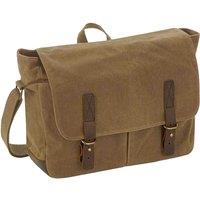 Quadra Men's Heritage Leather Trim Messenger Bag in Light Brown