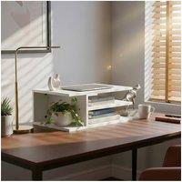 Living and Home 3-Tier Desktop Printer Stand Organiser for Home Office in White