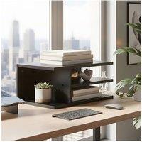 Living and Home 3-Tier Desktop Printer Stand Organiser for Home Office in Black