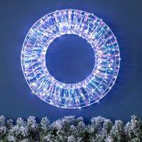 Christow Light Up Christmas Wreath Iridescent White LED Xmas Door Decoration 38cm (S) 50cm (L) | Size: Small