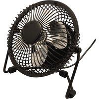 mysmartbuy Mini USB Powered Desk Fan - Portable Home, Office or Car Black Metal Fan with Adjustable Angle & Speed - 14.8 x 8.2 x 15.3cm