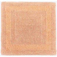 Homescapes Luxury Square Bath Mat 1600GSM 100% Cotton Reversible Shower Mat, 50cm in Peach