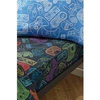 Catherine Lansfield Power Up Gamer 100% Polyester 25 Fitted Sheet in Black | Size: Single