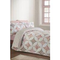 Catherine Lansfield Pinsonic Patchwork Duvet Cover Set in Green | Size: Super King