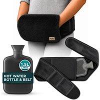 volila Hot Water Bottle Belt 1.5L - Luxury Soft Cover with Hot Water Bag For Period Pain Relief in Black