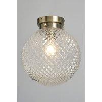 BHS Lighting Diana Antique Brass Flush Bathroom Ceiling Light in Gold