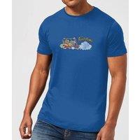 Zavvi The Flintstones Family Car Distressed - Royal T-Shirt - Blue | Size: Large