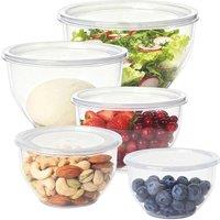 Greentainer Clear Plastic Mixing Bowls Set With Lids 5 Pcs