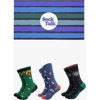 Sock Talk Men's Pub Night Bamboo Socks Gift Set in Green | Size: 7-11