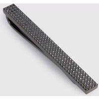Limehaus Men's Textured Gunmetal Tie Slide in Grey