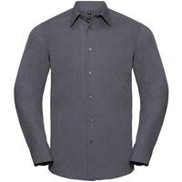 Russell Collection Men's Polycotton Easy-Care Long-Sleeved Formal Shirt in Grey | Size: Large